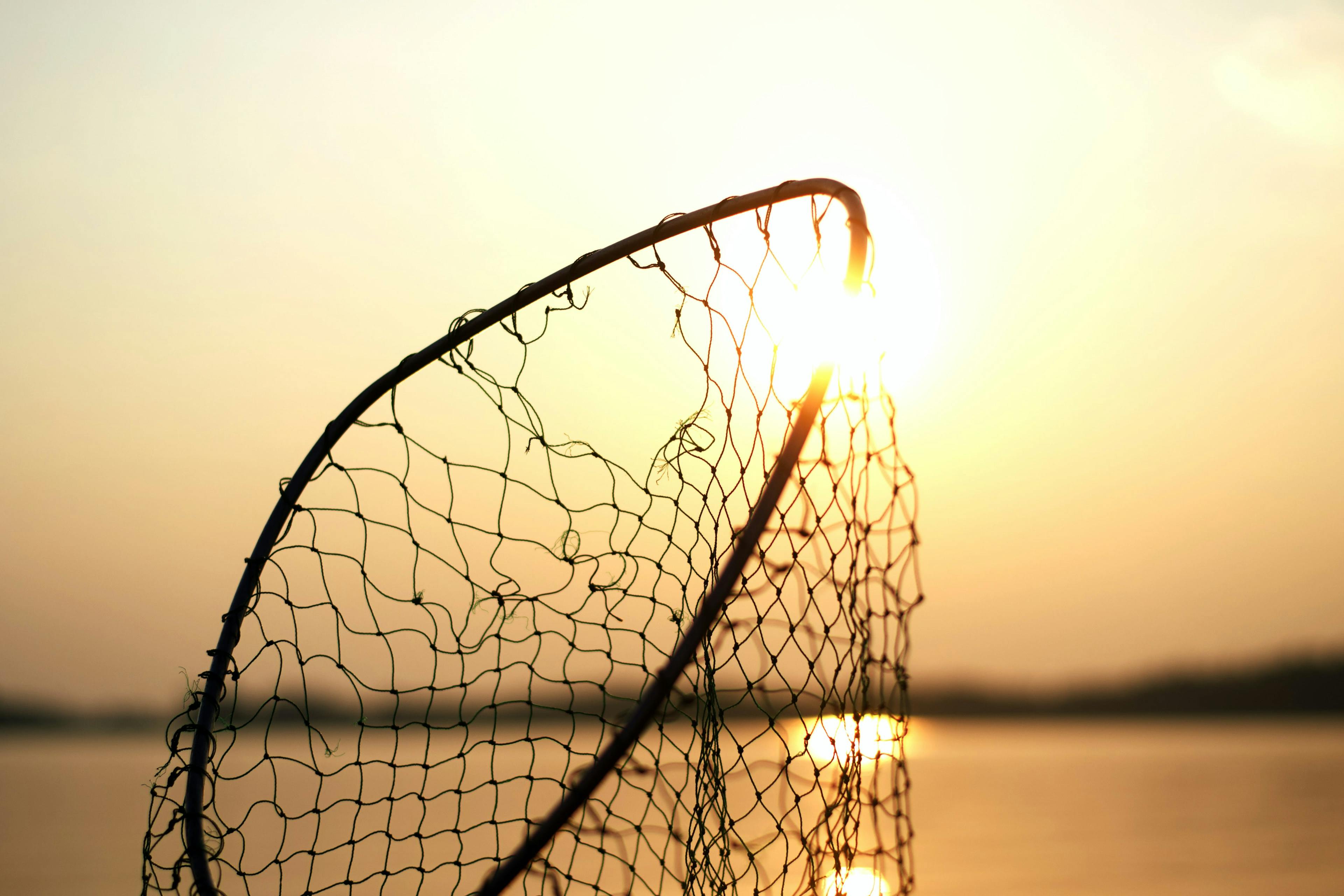 Closeup of a fishing net